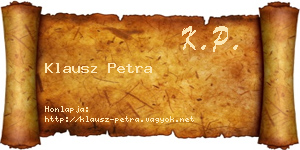 Klausz Petra névjegykártya