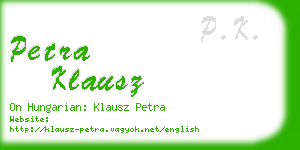 petra klausz business card